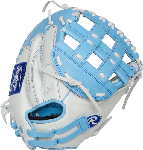33 Inch Rawlings Liberty Advanced Color Series RLACM33FPCB Women's White/ColumbiaBlue Fastpitch Softball Catcher Mitt 3 33 Inch Rawlings Liberty Advanced Color Series RLACM33FPCB Women's White/ColumbiaBlue Fastpitch Softball Catcher Mitt