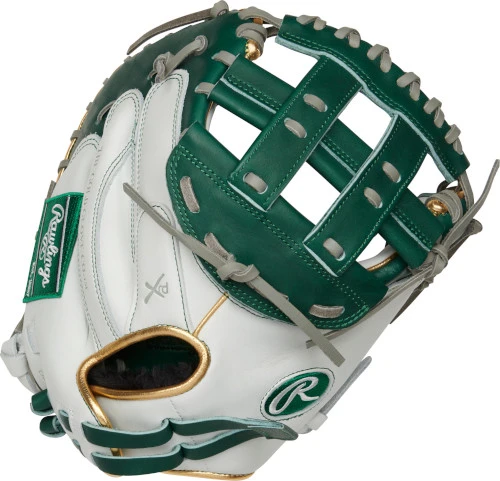 33 Inch Rawlings Liberty Advanced Color Series RLACM33FPDG Women's White/DarkGreen/Gold Fastpitch Softball Catcher Mitt 3 33 Inch Rawlings Liberty Advanced Color Series RLACM33FPDG Women's White/DarkGreen/Gold Fastpitch Softball Catcher Mitt