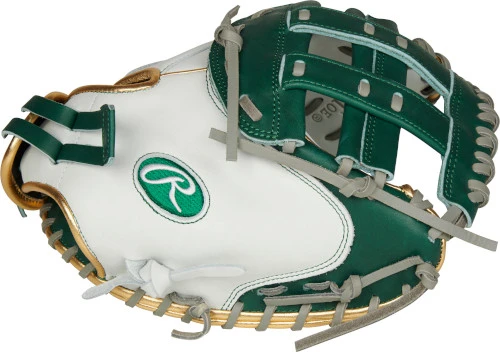 33 Inch Rawlings Liberty Advanced Color Series RLACM33FPDG Women's White/DarkGreen/Gold Fastpitch Softball Catcher Mitt 5 33 Inch Rawlings Liberty Advanced Color Series RLACM33FPDG Women's White/DarkGreen/Gold Fastpitch Softball Catcher Mitt - Image 3