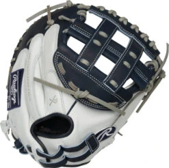 33 Inch Rawlings Liberty Advanced Color Series RLACM33FPN Women's White/Navy Fastpitch Softball Catcher Mitt