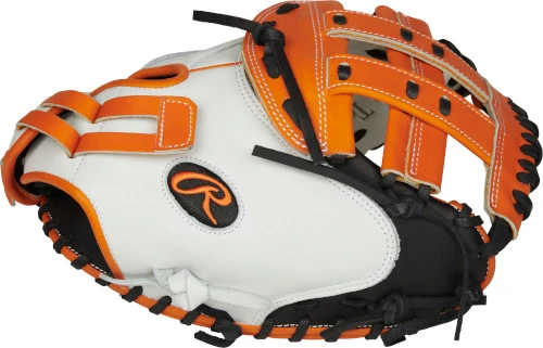 33 Inch Rawlings Liberty Advanced Color Series RLACM33FPOB Women's White/Orange/Black Fastpitch Softball Catcher Mitt 5 33 Inch Rawlings Liberty Advanced Color Series RLACM33FPOB Women's White/Orange/Black Fastpitch Softball Catcher Mitt - Image 3
