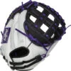 33 Inch Rawlings Liberty Advanced Color Series RLACM33FPPU Women's White/Purple/Black Fastpitch Softball Catcher Mitt